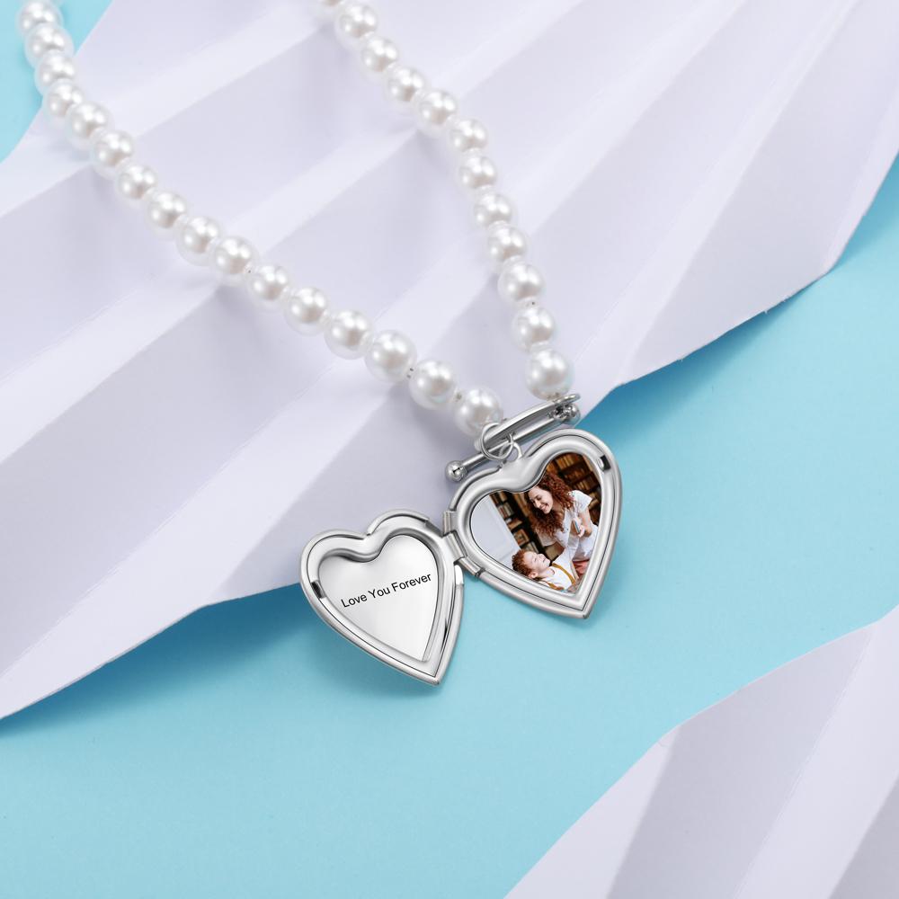Personalised Heart Photo Locket Necklace Custom Photo Necklace Gifts For Her-Jessemade AU