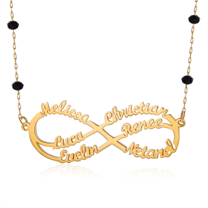 Personalised Infinity Necklace Custom 6 Names Necklace Gift For Women-Jessemade AU