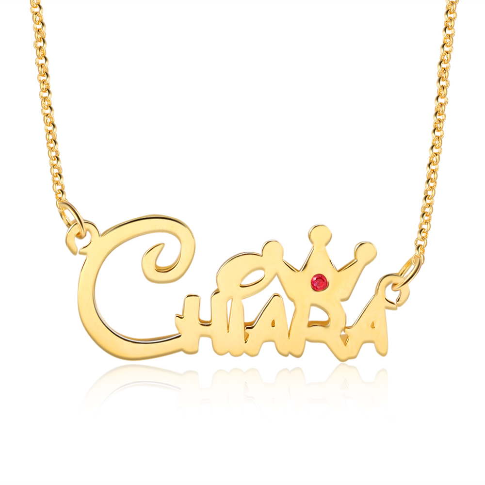 Personalised Crown Name Necklace Classic Jewelry Gift For Her-Jessemade AU