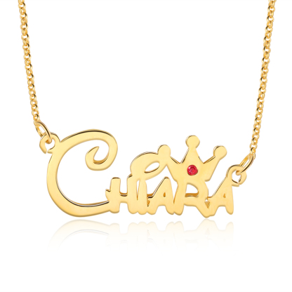 Personalised Crown Name Necklace Classic Jewelry Gift For Her-Jessemade AU