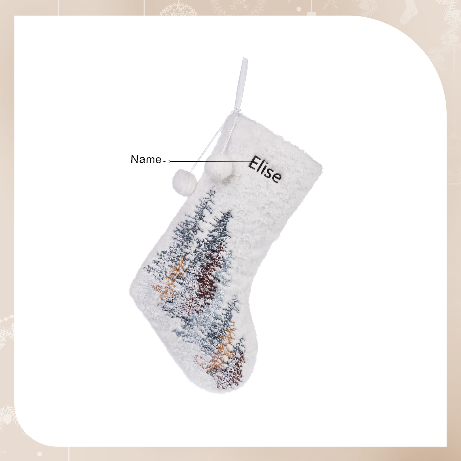 Customised 1 Name Christmas Stocking Ornament Fireplace Decorations Personalised Christmas Gift For Family Friends-Jessemade AU