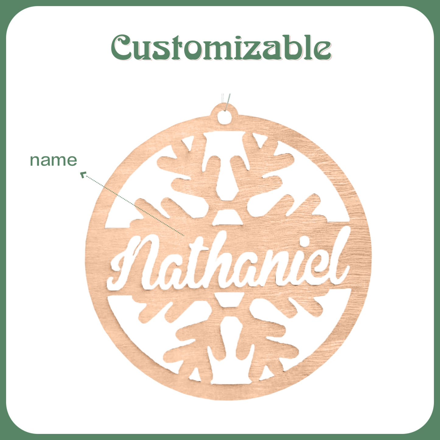 Customised Name Christmas Ornaments Snowflake Circle Ornament Personalised Gifts for Family Friends-Jessemade AU