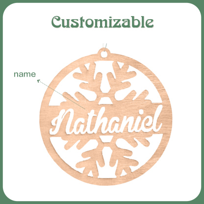 Customised Name Christmas Ornaments Snowflake Circle Ornament Personalised Gifts for Family Friends-Jessemade AU