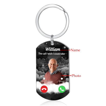 Personalised Photo & Name Keychain Memorial Gift "The Call I Wish I Could Take"-Jessemade AU