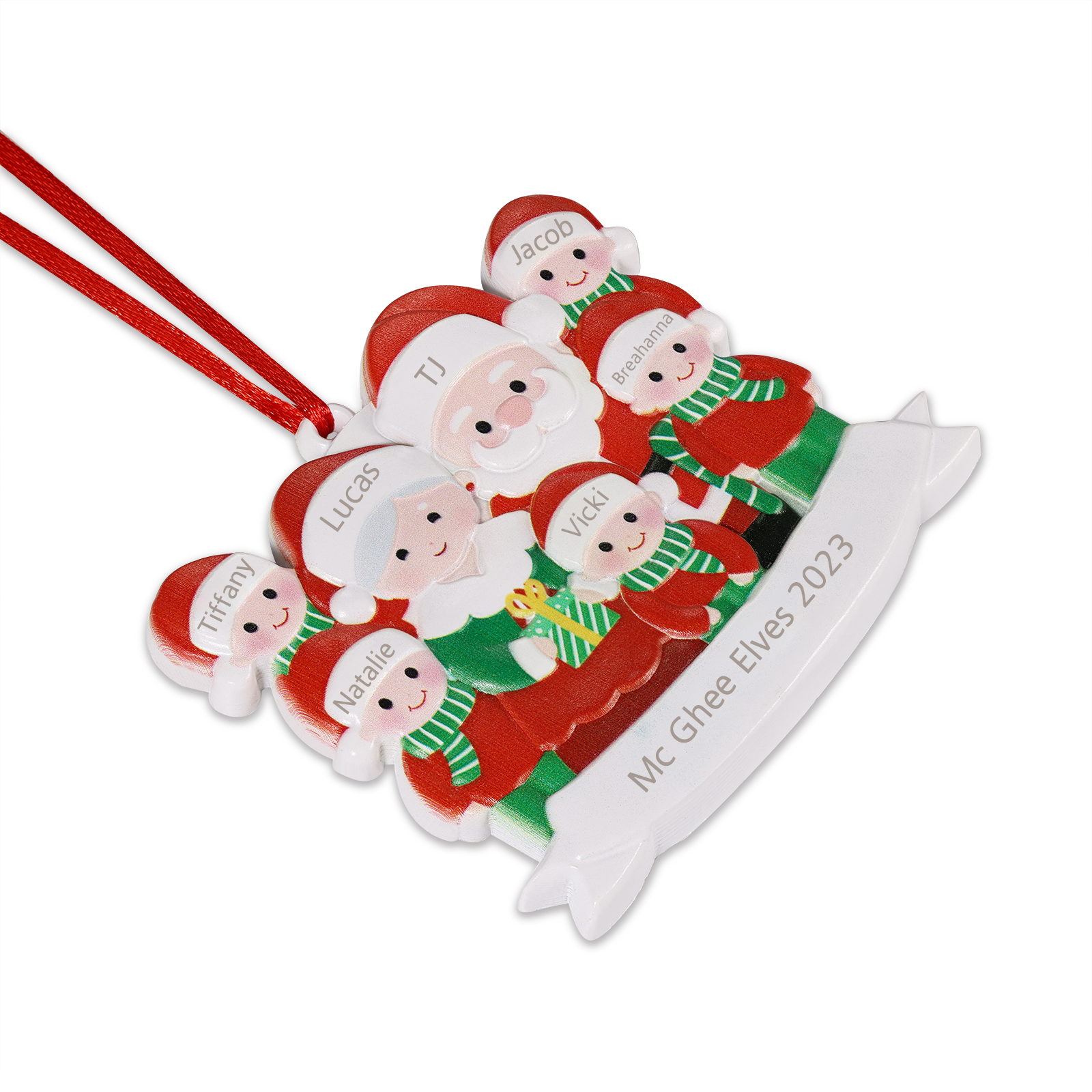 7 Names - Personalised Resin Santa Claus Hanging Ornaments Customised Name & Text Christmas Ornament Gift for Family Friends-Jessemade AU