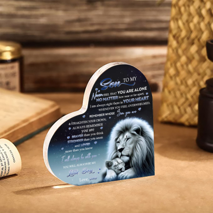 To My Son Acrylic Heart Keepsake Dad to Son Heart Ornament - You Will Always Be My Little Boy-Jessemade AU