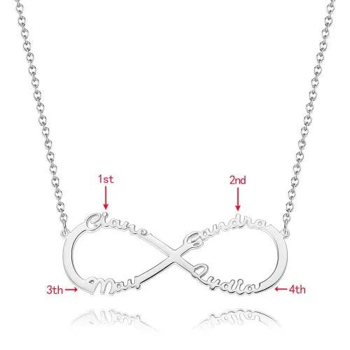 Personalised Infinity Necklace Custom 4 Names Necklace Gift For Women-Jessemade AU
