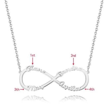 Personalised Infinity Necklace Custom 4 Names Necklace Gift For Women-Jessemade AU