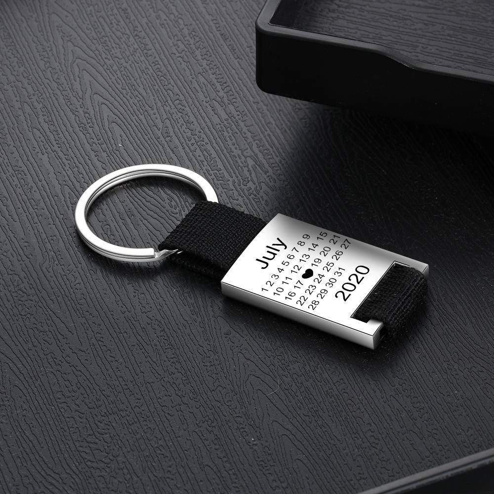 Personalised Calendar Keychain Engraved Photo Keychain Gifts For Him-Jessemade AU