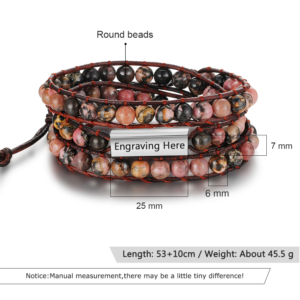 Personalised Multi-loop Stacking Bracelet Round Beads Men's Bracelet Gifts For Him-Jessemade AU