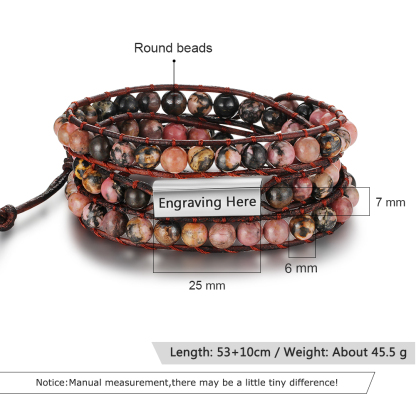 Personalised Multi-loop Stacking Bracelet Round Beads Men's Bracelet Gifts For Him-Jessemade AU