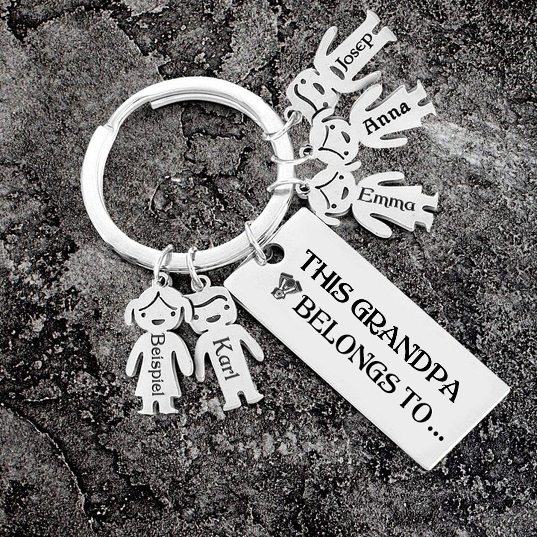 5 Names-Personalised 5 Children's Name Keychain-To My Dad-Gift Box Gift Card Set-Jessemade AU