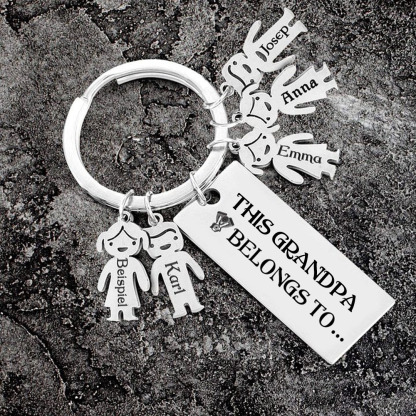 5 Names-Personalised 5 Children's Name Keychain-To My Dad-Gift Box Gift Card Set-Jessemade AU