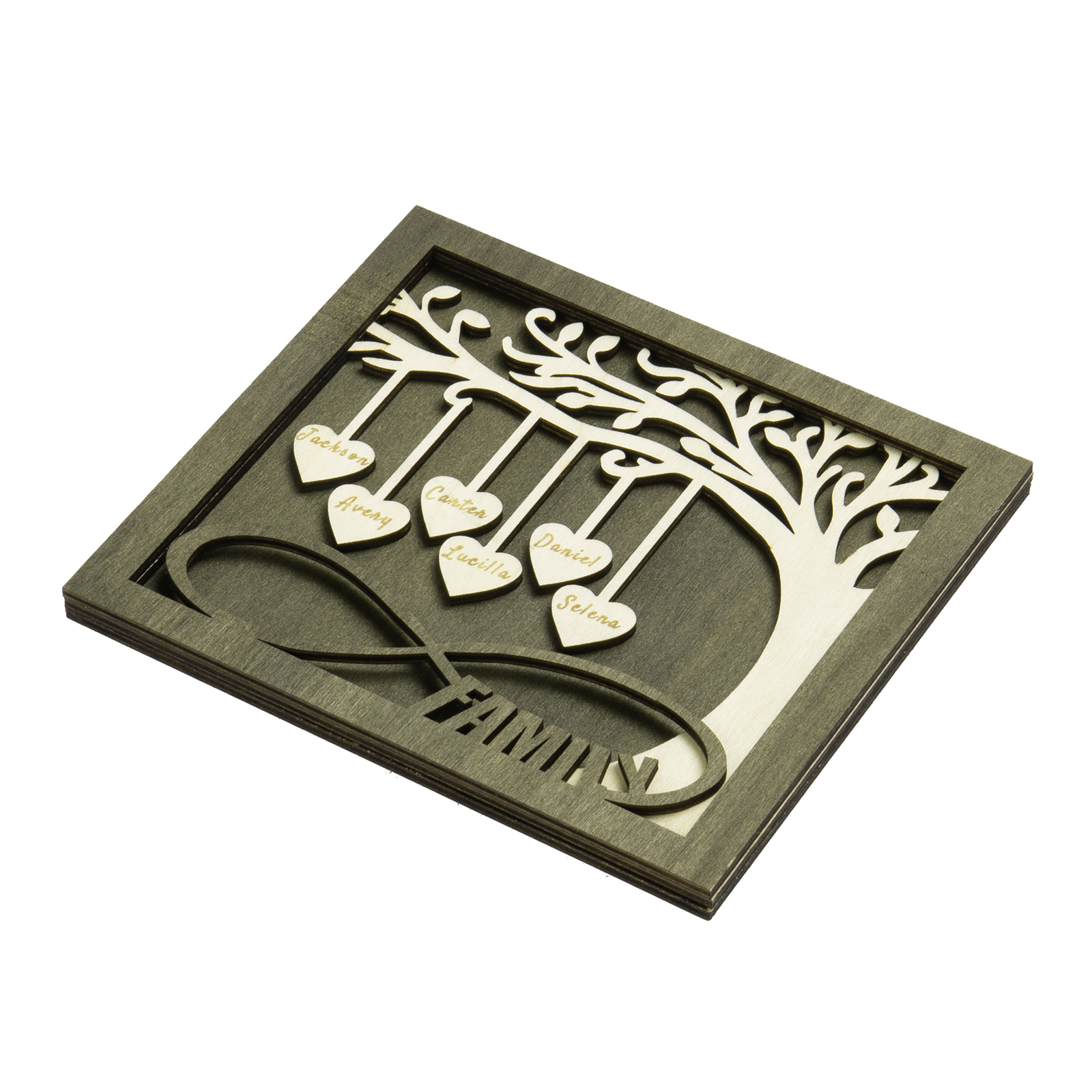 Custom Family Tree Sign with 6 Names Wooden Keepsake Gifts-Jessemade AU