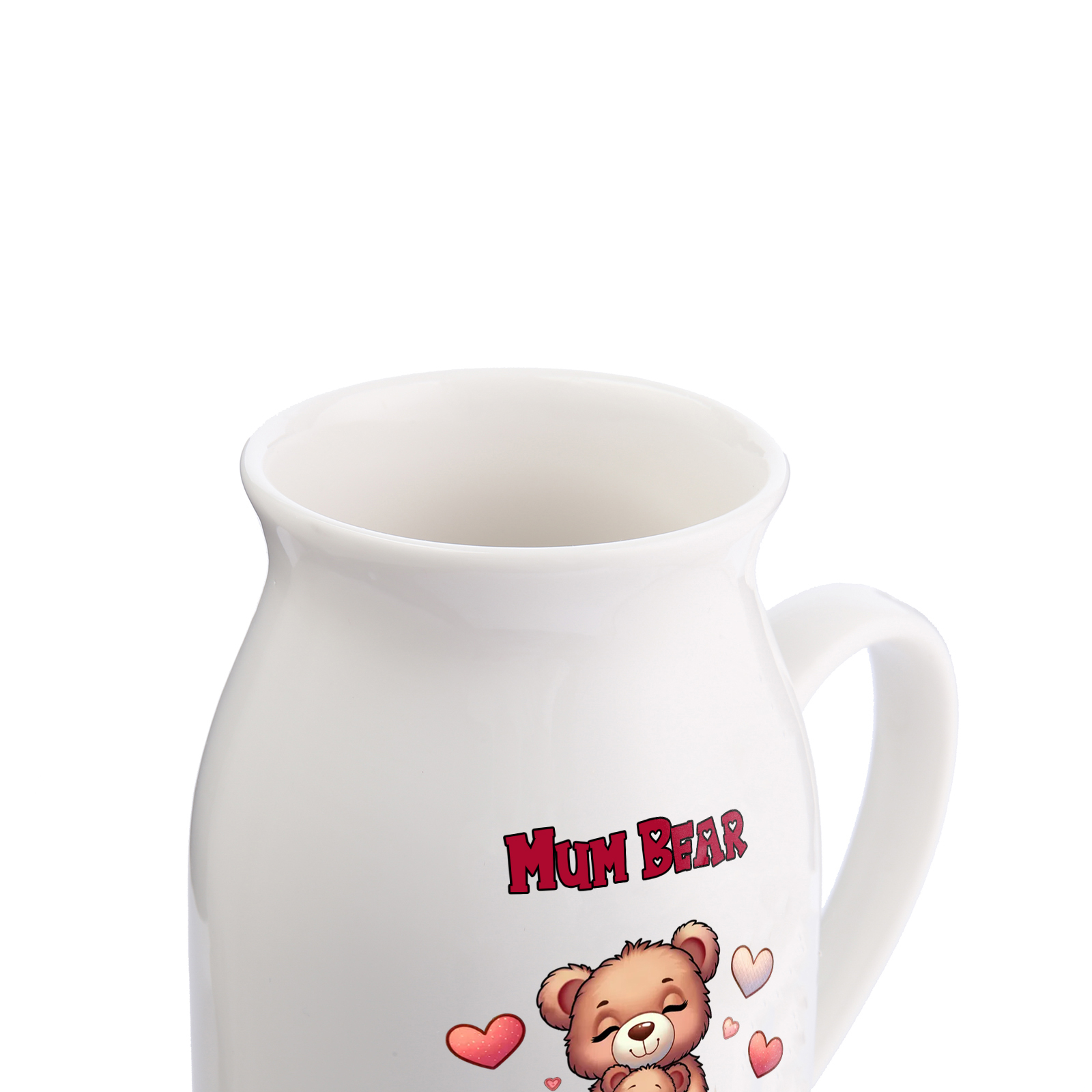 Personalised Ceramic Flower Vase Custom 2–8 Names & 1 Text Bear Family Vase Gift for Mother/Grandma-Jessemade AU