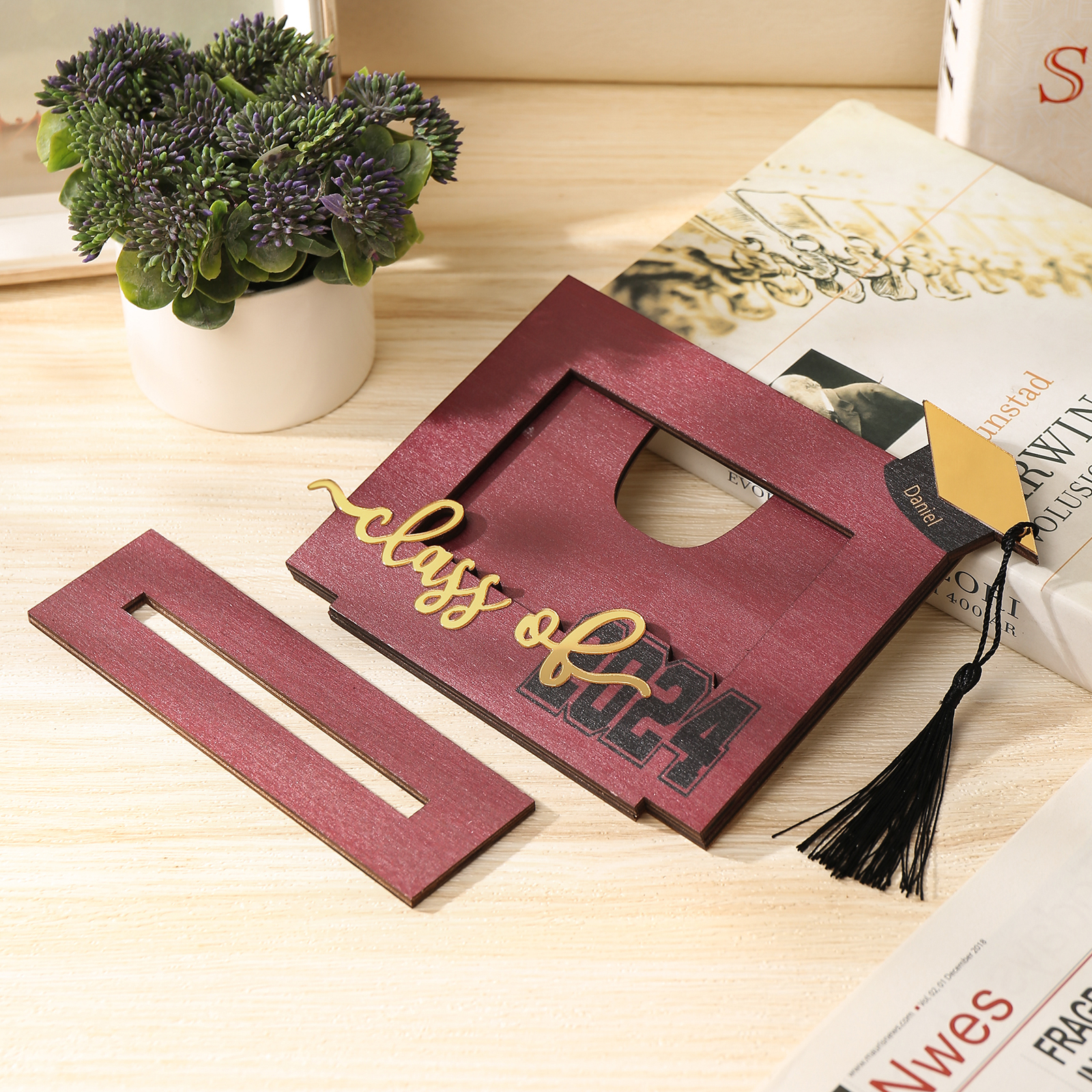 Class of 2024 Personalised Graduation Photo Frame Custom Name & Photo Wooden Frame Creative Gifts-Jessemade AU