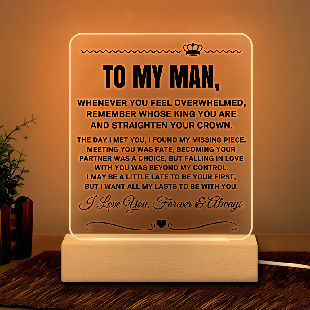 To My Man Night Light "I Love You, Forever & Always" LED Lamp Romantic Gifts for Him-Jessemade AU