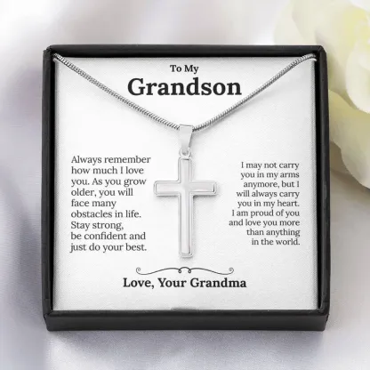 Confirmation Gift To My Grandson Cross Necklace "I'm proud of you“ Inspirational Gifts for grandson-Jessemade AU