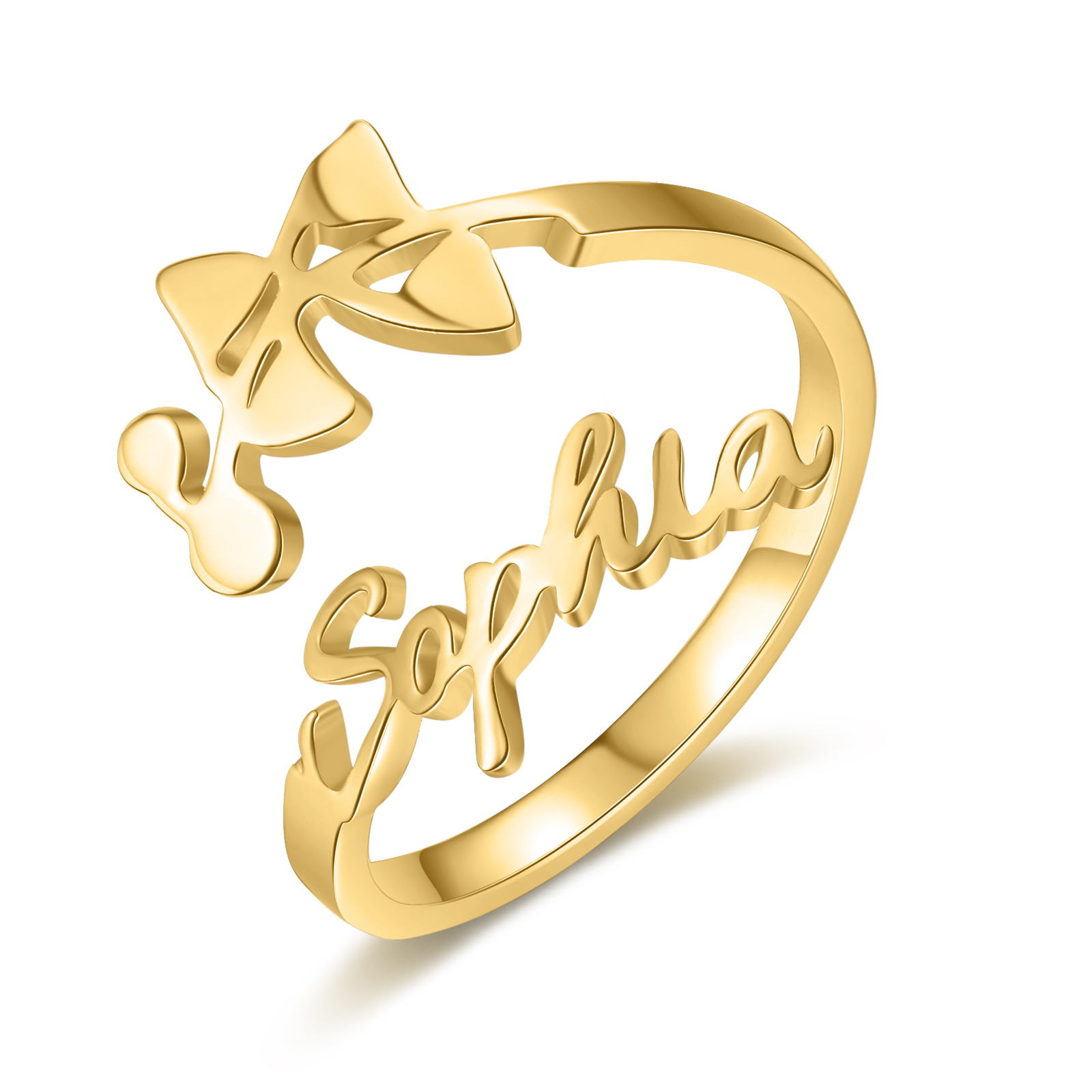 Personalised May Birth Flower Ring With Name Gifts For Her-Jessemade AU