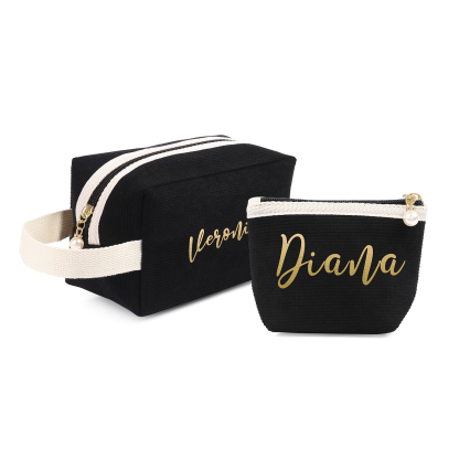 A Set Personalised Name Cosmetic Bag Custom Makeup Bag Zipper Storage Bag Gifts for Ladies Girls-Jessemade AU