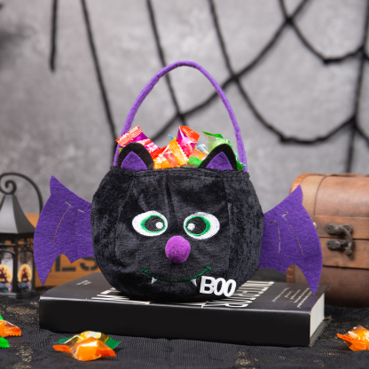 Halloween Tote Bag Custom 1 Name Pumpkin Tote Bag Halloween Candy Bag for Kids-Jessemade AU