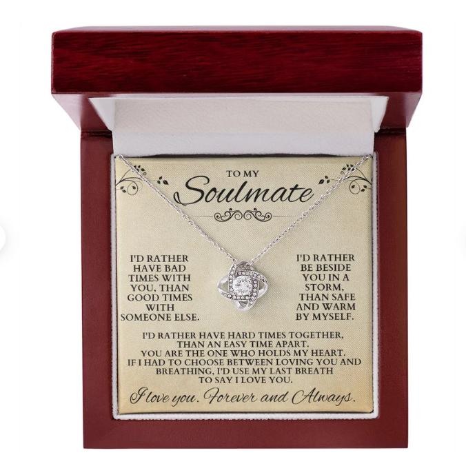 For Soulmate- S925 Love Knot Necklace "I love you. Forever and Always"-Jessemade AU