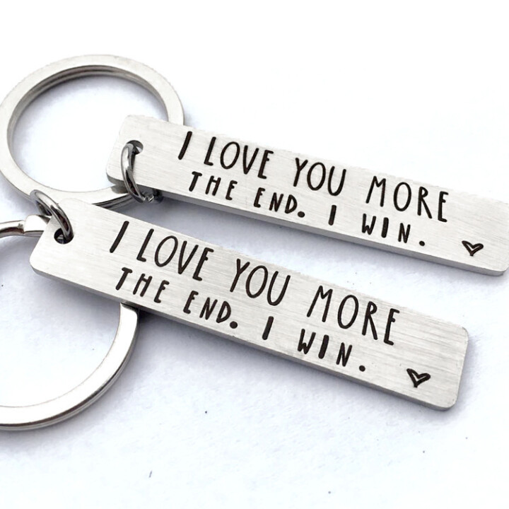 Funny Keychain for Couple "I Love You More The End I Win"-Jessemade AU