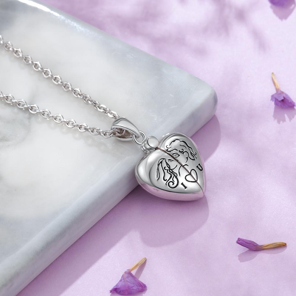 Personalised Heart Photo Locket Necklace Custom Photo Necklace Gifts For Her-Jessemade AU