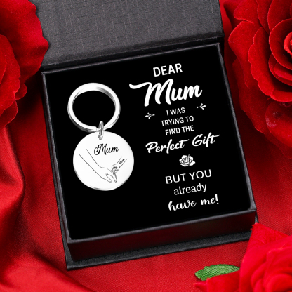 1 Name - Personalised Text Keychain Holding Hands Keychain Mother's Day Gifts For Grandma/Mother-Jessemade AU