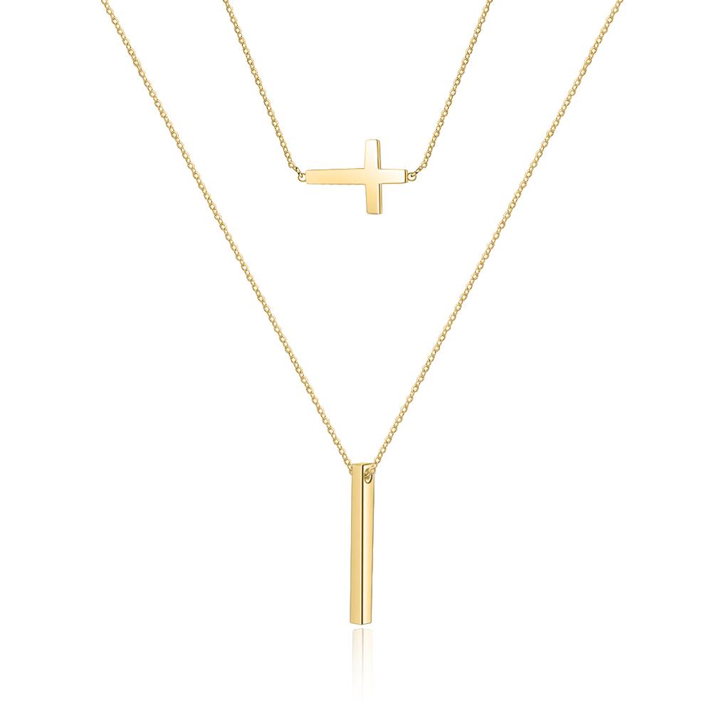 Engraved 4 Sides Vertical Bar Necklaces & Pendants-Jessemade AU