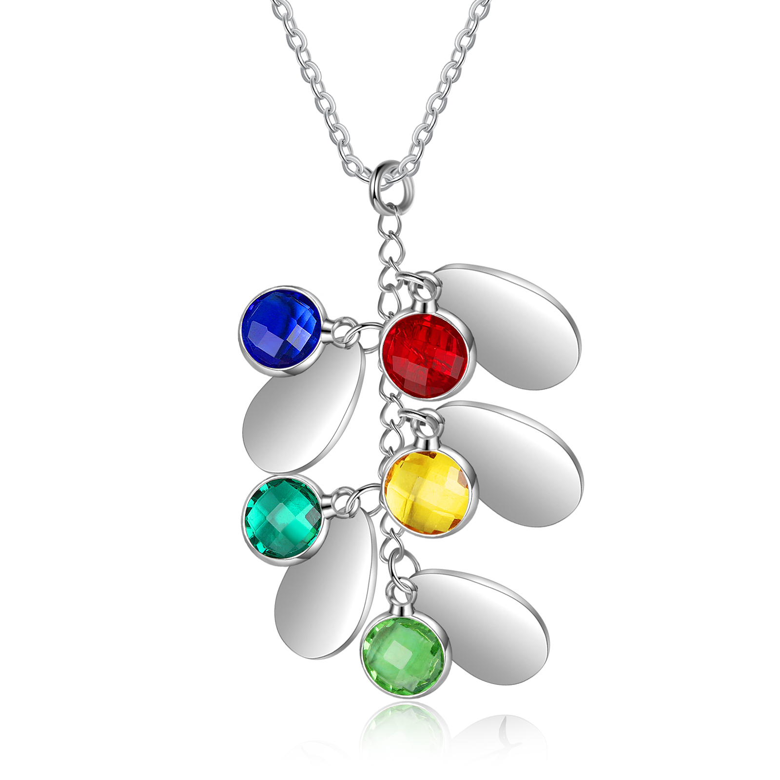 Personalised BirthFlowers Necklace With 5 Birthstones Best Gift For Women-Jessemade AU