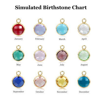 Personalised Heart Necklace Custom Birthstone and Initial Kid's Necklace-Jessemade AU