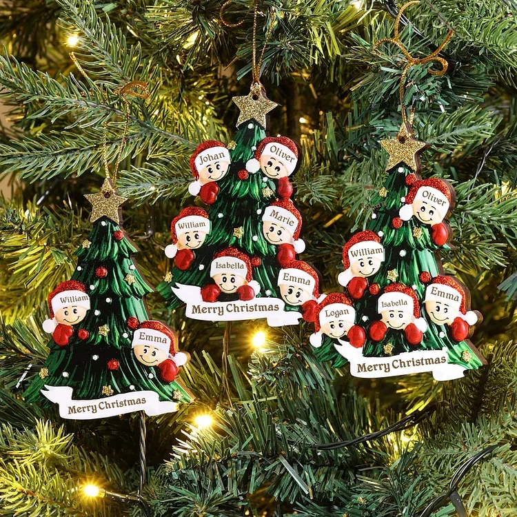 Personalised Family Christmas Ornament Custom 7 Names Hanging Ornament Gifts For Family-Jessemade AU