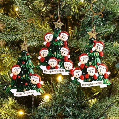 Personalised Family Christmas Ornament Custom 7 Names Hanging Ornament Gifts For Family-Jessemade AU