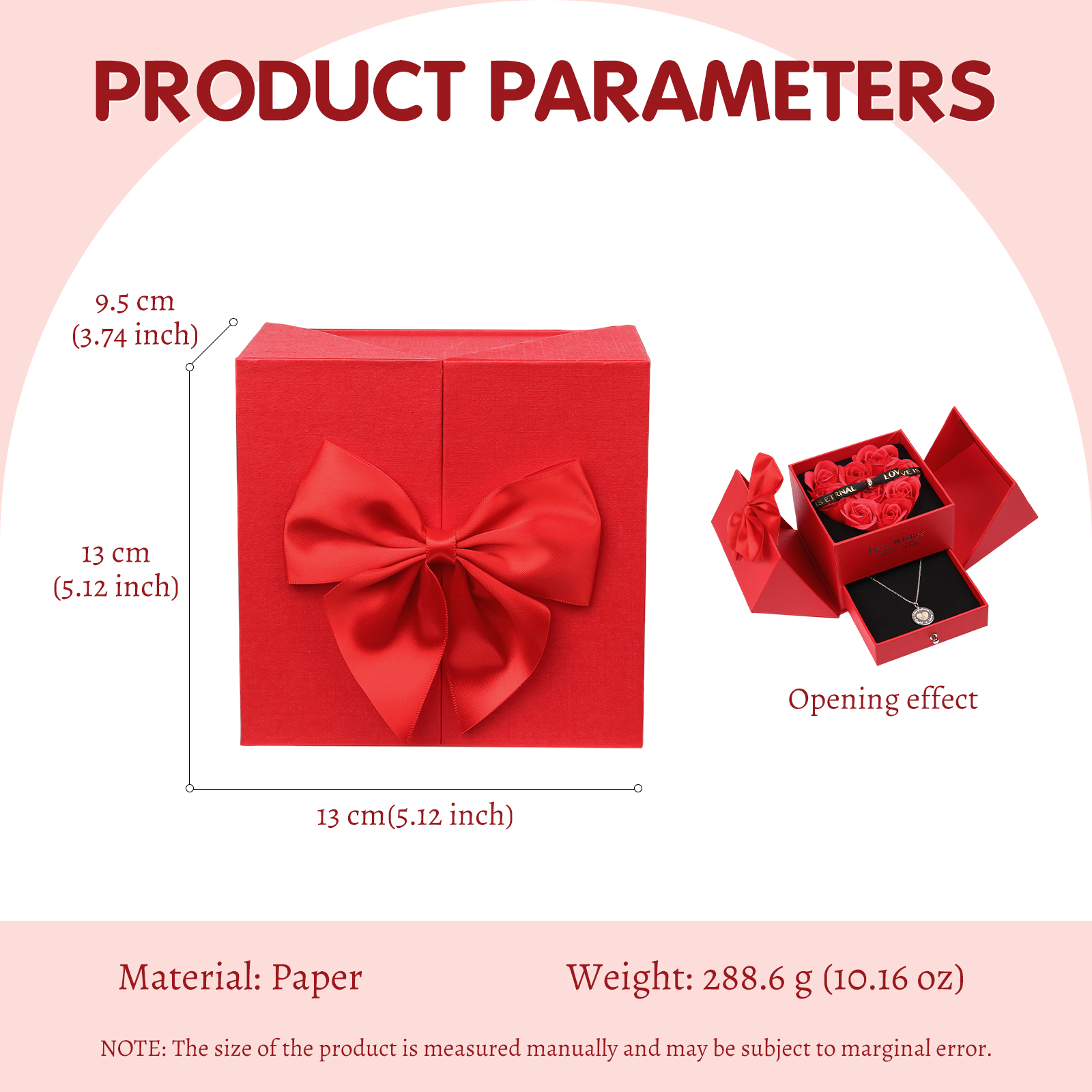 Red Rose Exquisite Jewelry Box Storage Box Valentine's Day Gift Packaging Box-Jessemade AU