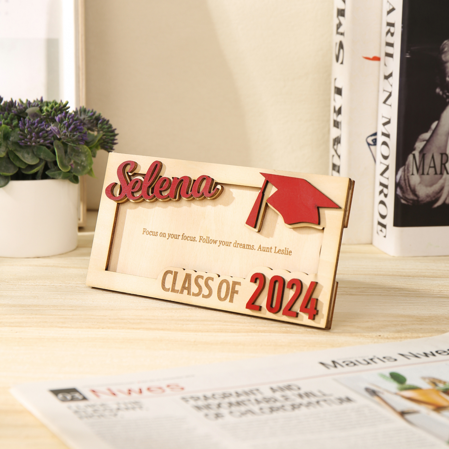 Class of 2024 Personalised Graduation Cash Clip Custom Name & Text Cash Box Creative Gifts for Her/Him-Jessemade AU