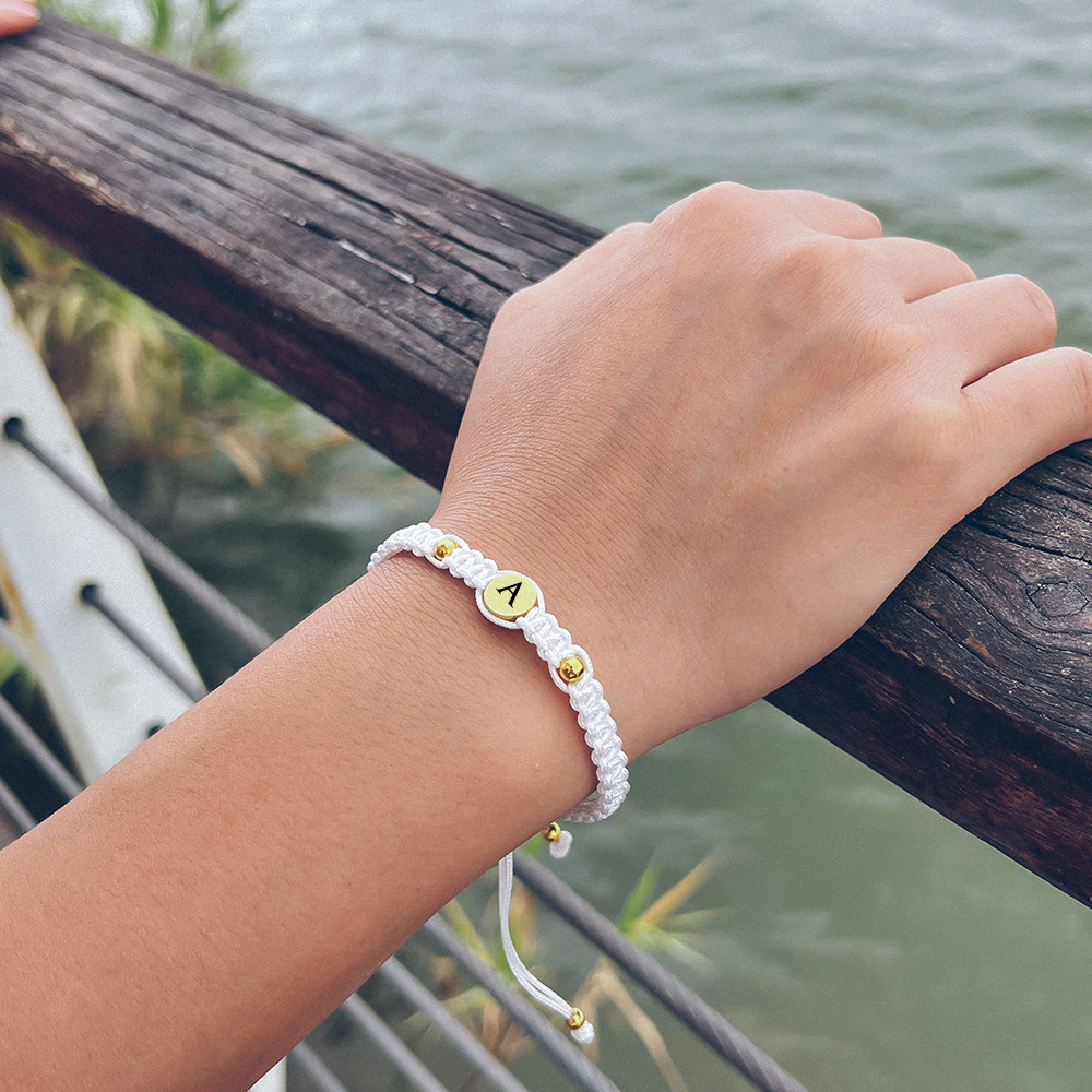 Couple Bracelets Set Customised 2 Letters Bracelet Adjustable Bracelet Valentine's Day Gift for Couples-Jessemade AU