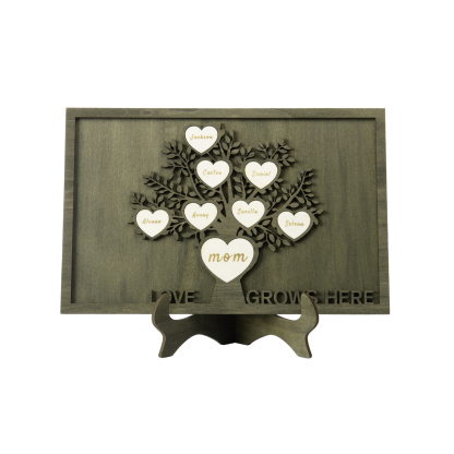 Family Tree Wood Frame Personalised Family Tree Sign Custom 8 Names Plaque-Jessemade AU
