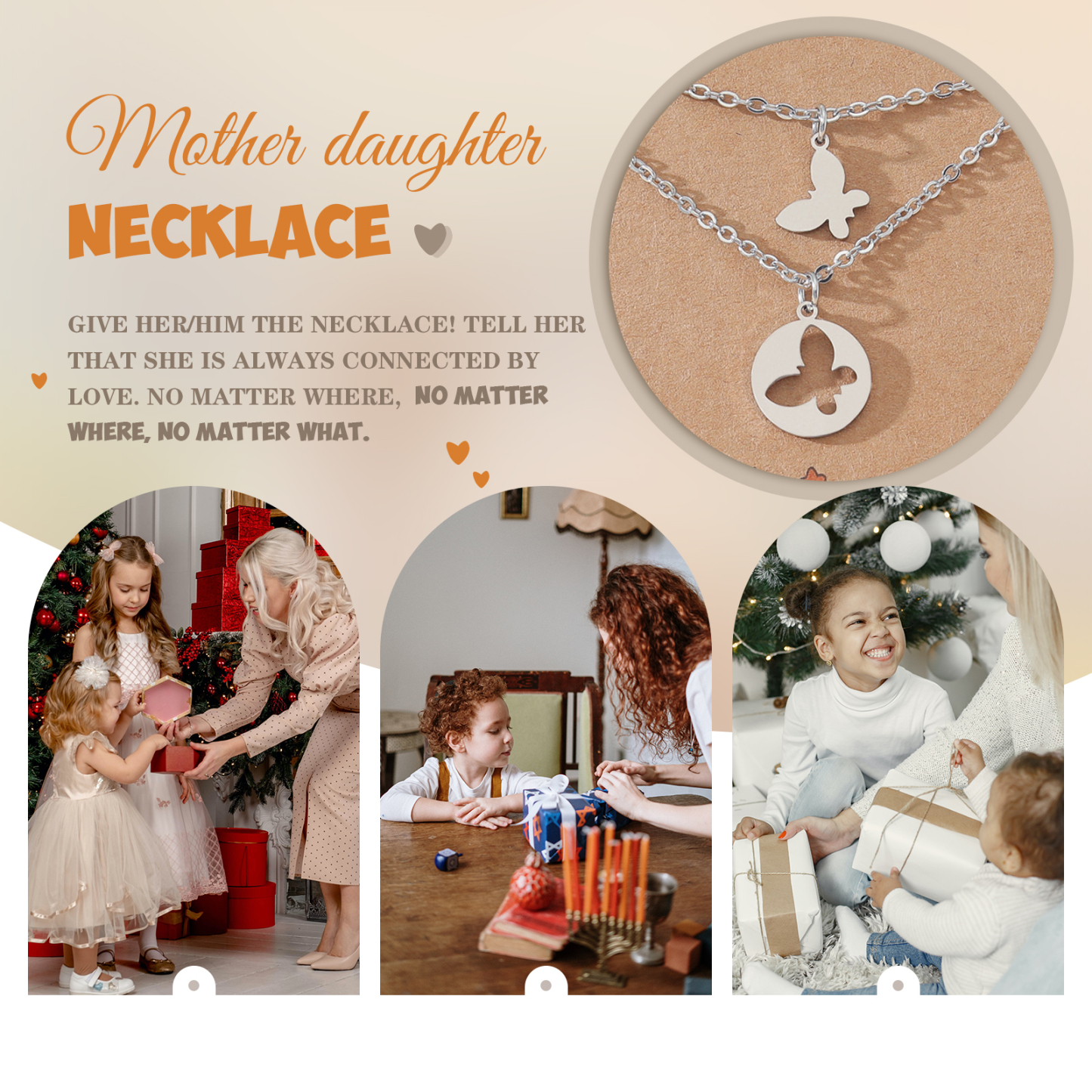 Necklaces for Women Dainty Teen Butterfly Necklaces Size Adjustable for Mother and Daughter-Jessemade AU