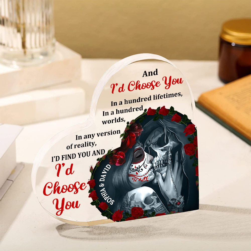 Couple Acrylic Heart Keepsake Customised Text Ornament Valentine's Day Gift For Couples - I'd Find You And I'd Choose You-Jessemade AU