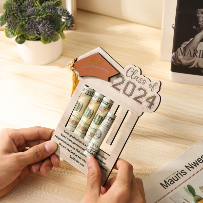 Class of 2024 Personalised Graduation Wooden Money Rack Custom Name Creative Graduation Gifts for Her/Him-Jessemade AU