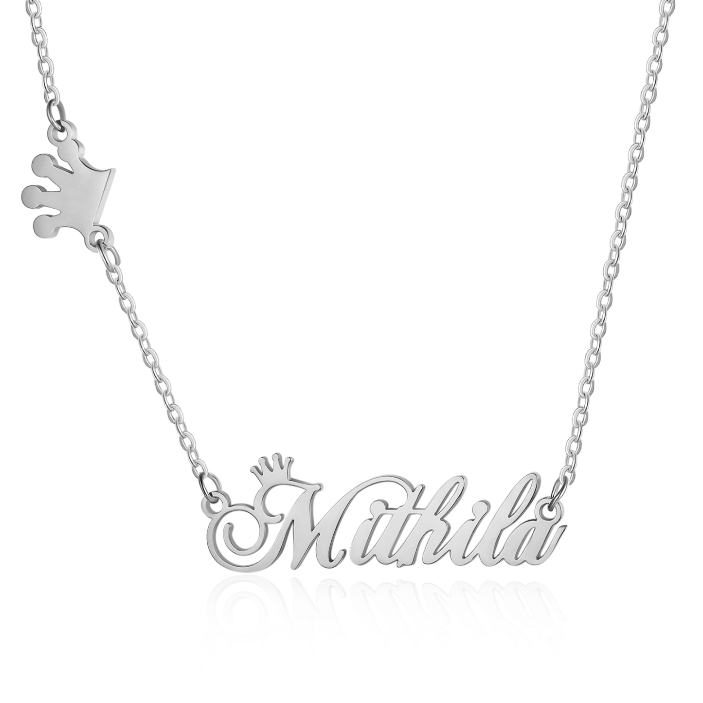 Personalised Crown Necklace Custom 1 Name Necklace Classic Jewelry Gift For Her-Jessemade AU