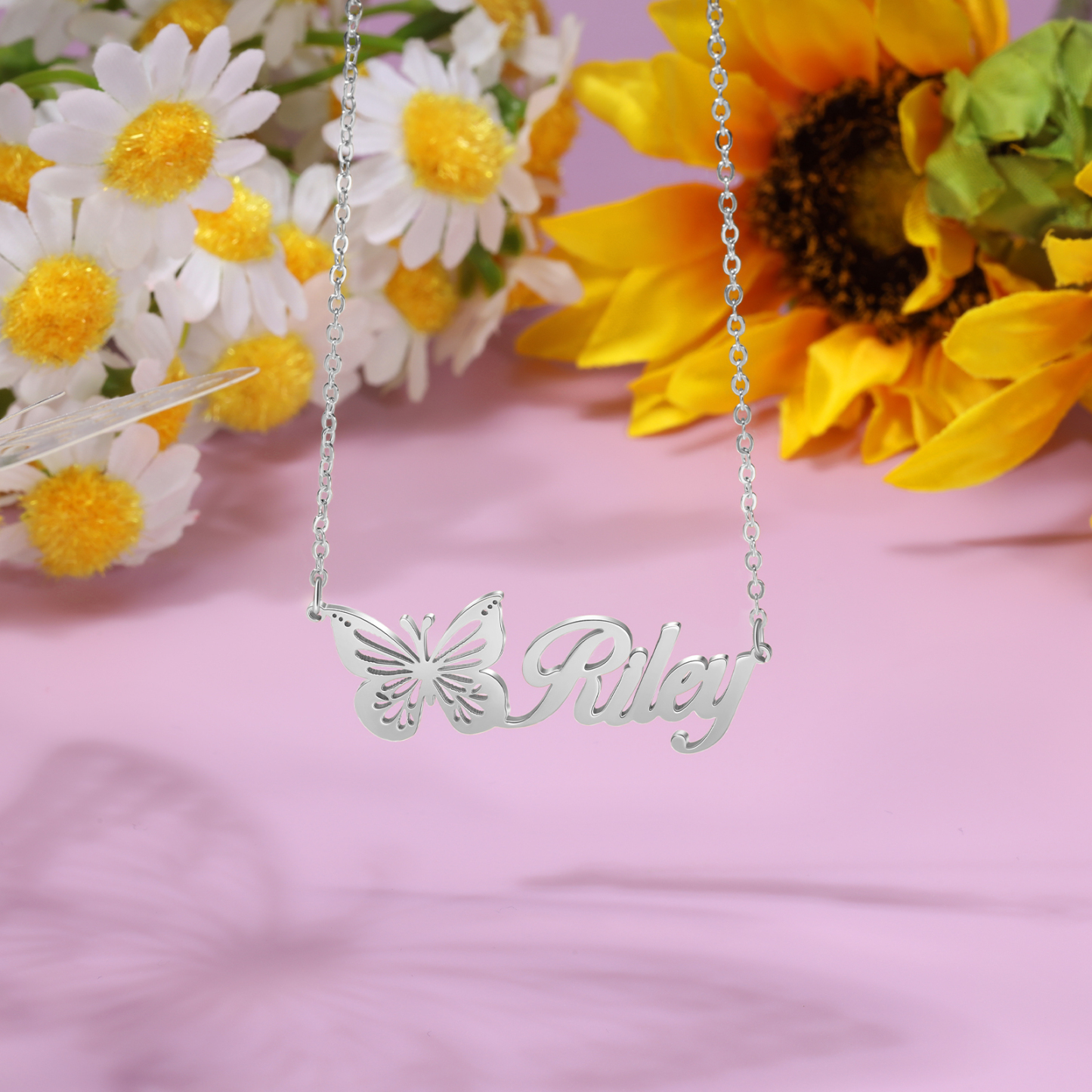 Personalised Birth Month Butterfly Name Necklace Classic Jewelry Gift For Her-Jessemade AU