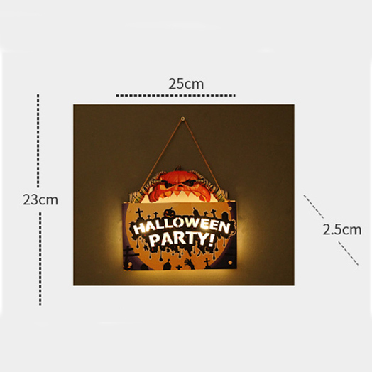 Halloween Wooden LED Night Light Door Sign Hanging Ornament-Jessemade AU