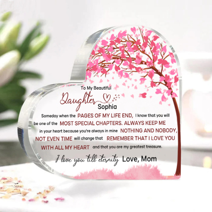 To My Daughter Acrylic Heart Keepsake Personalized 2 Names Pink Tree Ornament - I Love You Till Eternity-Jessemade AU