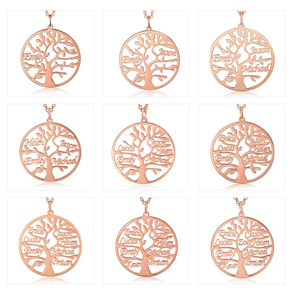 Personalised Family Tree Name Necklace Custom 4 Names Name Necklace-Jessemade AU