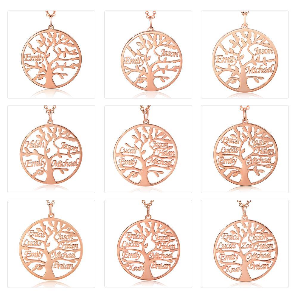 Personalised Family Tree Name Necklace Custom 4 Names Name Necklace-Jessemade AU