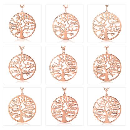 Personalised Family Tree Name Necklace Custom 4 Names Name Necklace-Jessemade AU