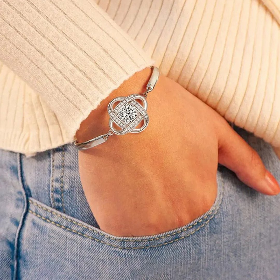 To My Daughter Love Knot Bracelet Adjustable Bracelet Gifts for Her - I Can Promise That I'll Love You For The Rest Of Mine-Jessemade AU