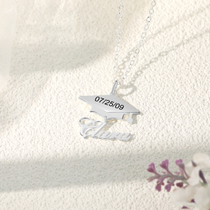 Personalised Graduation Name Necklace Bachelor Cap Necklace-Jessemade AU